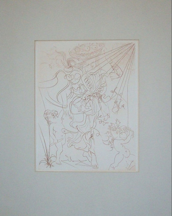 Salvador Dali Autumn Genuine Etching Listed signed in