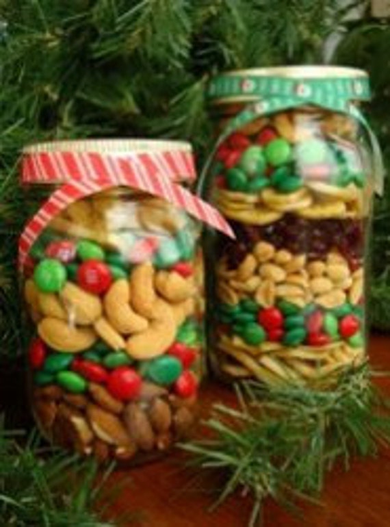 Items similar to Christmas & Canadian Trail Mix DIY Mason Jar Gift
