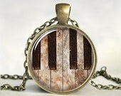 Piano Keys, Keyboard,Necklace, Art Pendant,Jewelry,Jewellery,Musician, Music,Glass Pendant, Gift, Picture, Art, Print (2042)