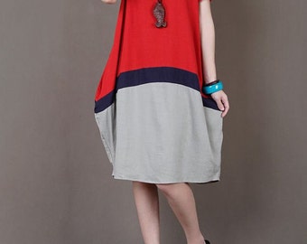 Popular items for red linen dress on Etsy