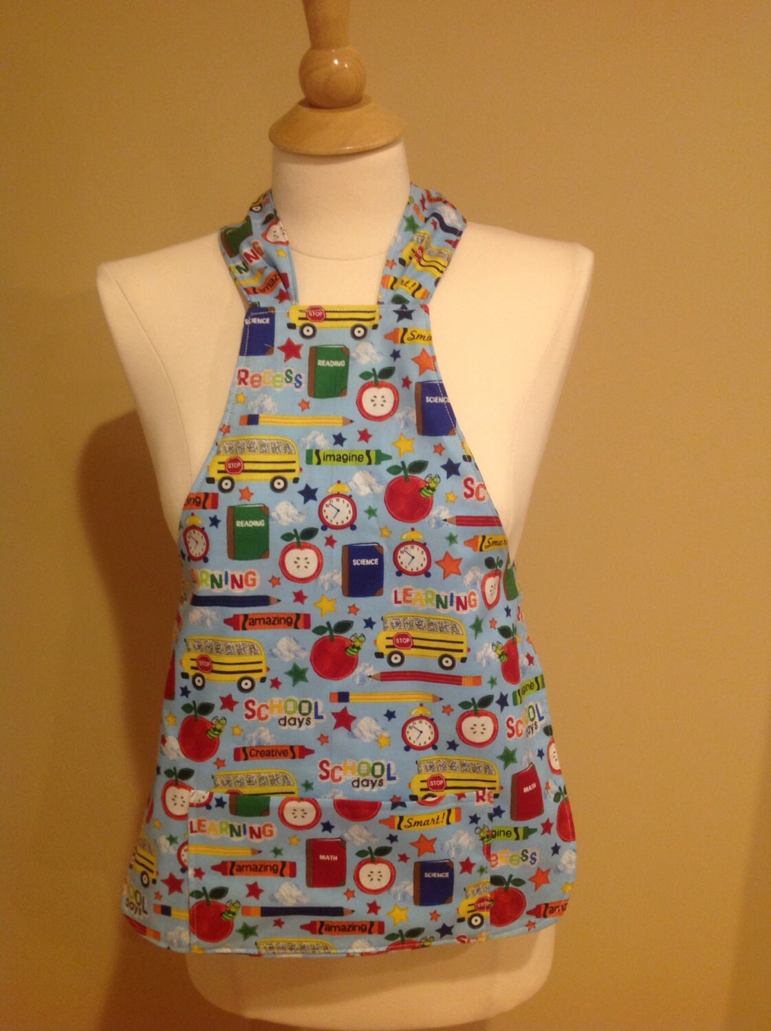 School theme children apron by GeeGeeGoGo on Etsy