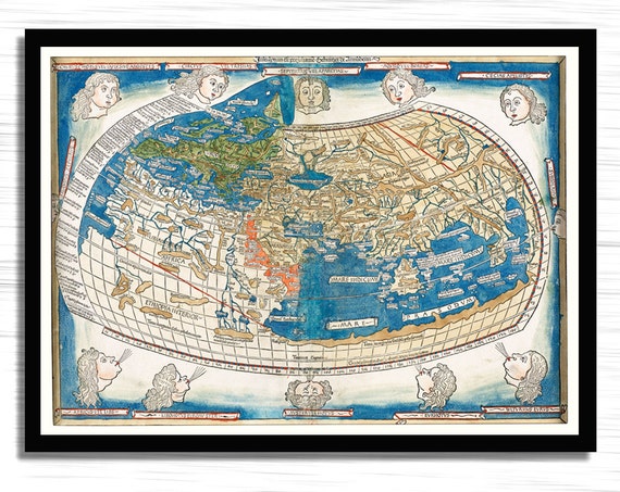 Ptolemys World Map Antique World Map Antique 1482