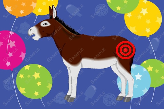 Fun Pin The Tail On The Donkey Printable 36 X 24 Inch .JPG