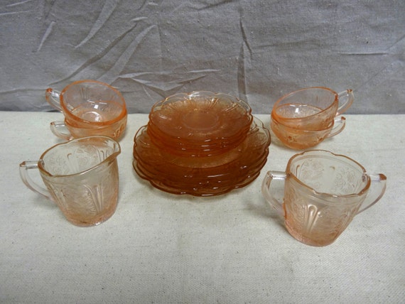 depression glass childs tea set