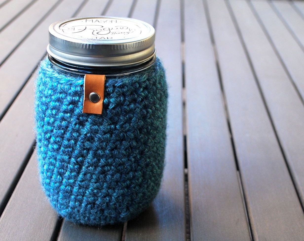 Mason Jar Cover / Mason Jar Sleeve / Mason Jar Cozy / 16oz