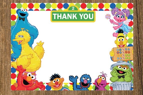 Sesame Street 5x7 Thank You Note (Digital File)