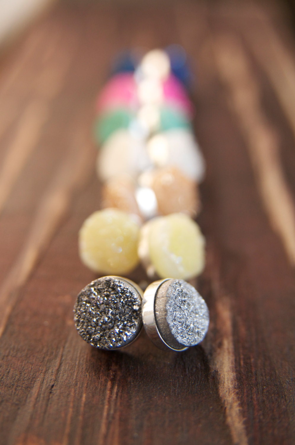 druzy post earrings