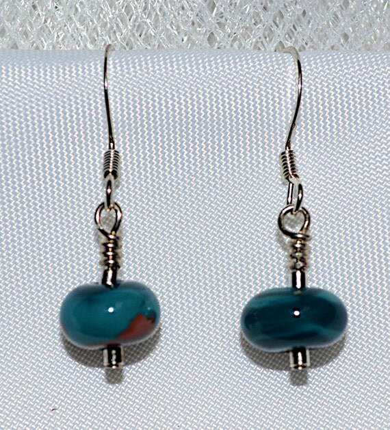 Items similar to Glass Bead Earrings Handmade Kiln Annealed E0149