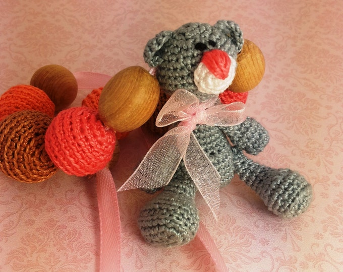 Eco-Beads for development of fine motor skills babies "Teddy"