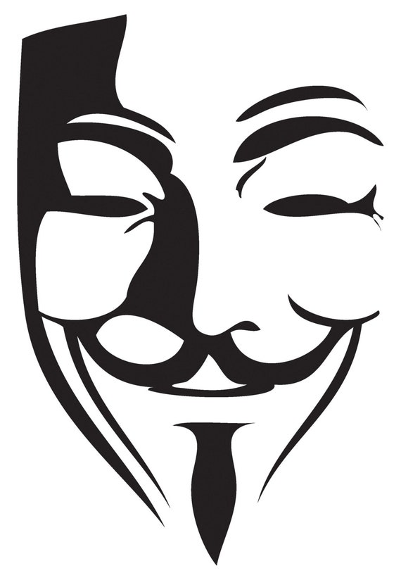 Guy Fawkes Mask Decal Sticker Car window wall by VectorCreations