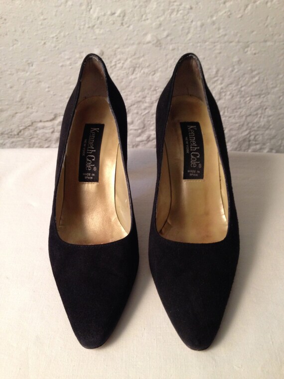 classic black suede pumps