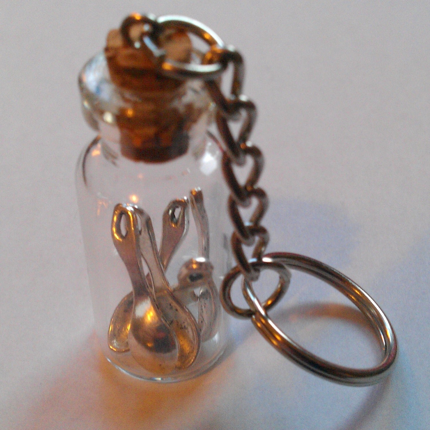 Spoons in Glass Jar keyring/keychain perfect for spoonies