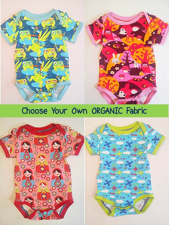 HANDMADE ORGANIC Baby Onesie / Bodysuit preemie to 24 months