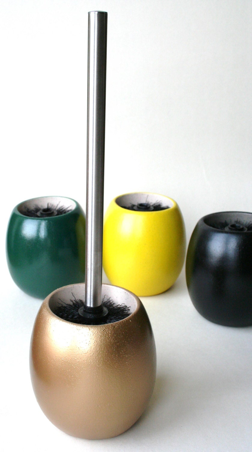 Contemporary Stone Effect Ceramic Toilet Brush & Holder