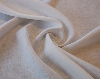 Lightweight Ivory Linen fabric by the yard