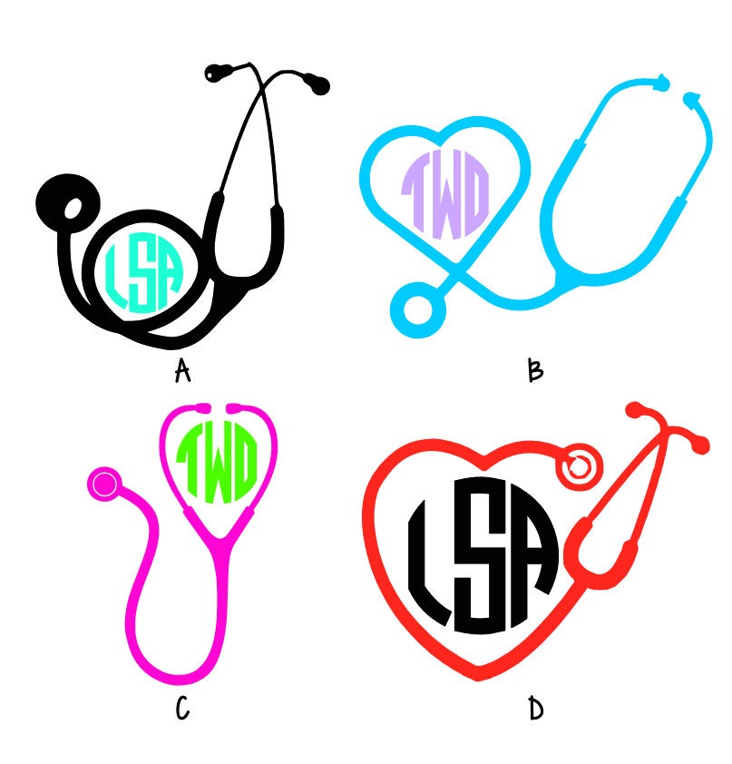 Download Stethoscope Nurse Doctor Personalized Monogram TWO Color ...