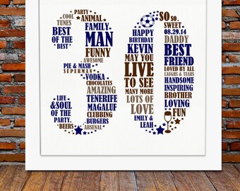 Framed 30th Birthday Gift for men - 30th birthday, 30th birthday gift, personalized birthday print, 30th gift ideas, 30th birthday for him