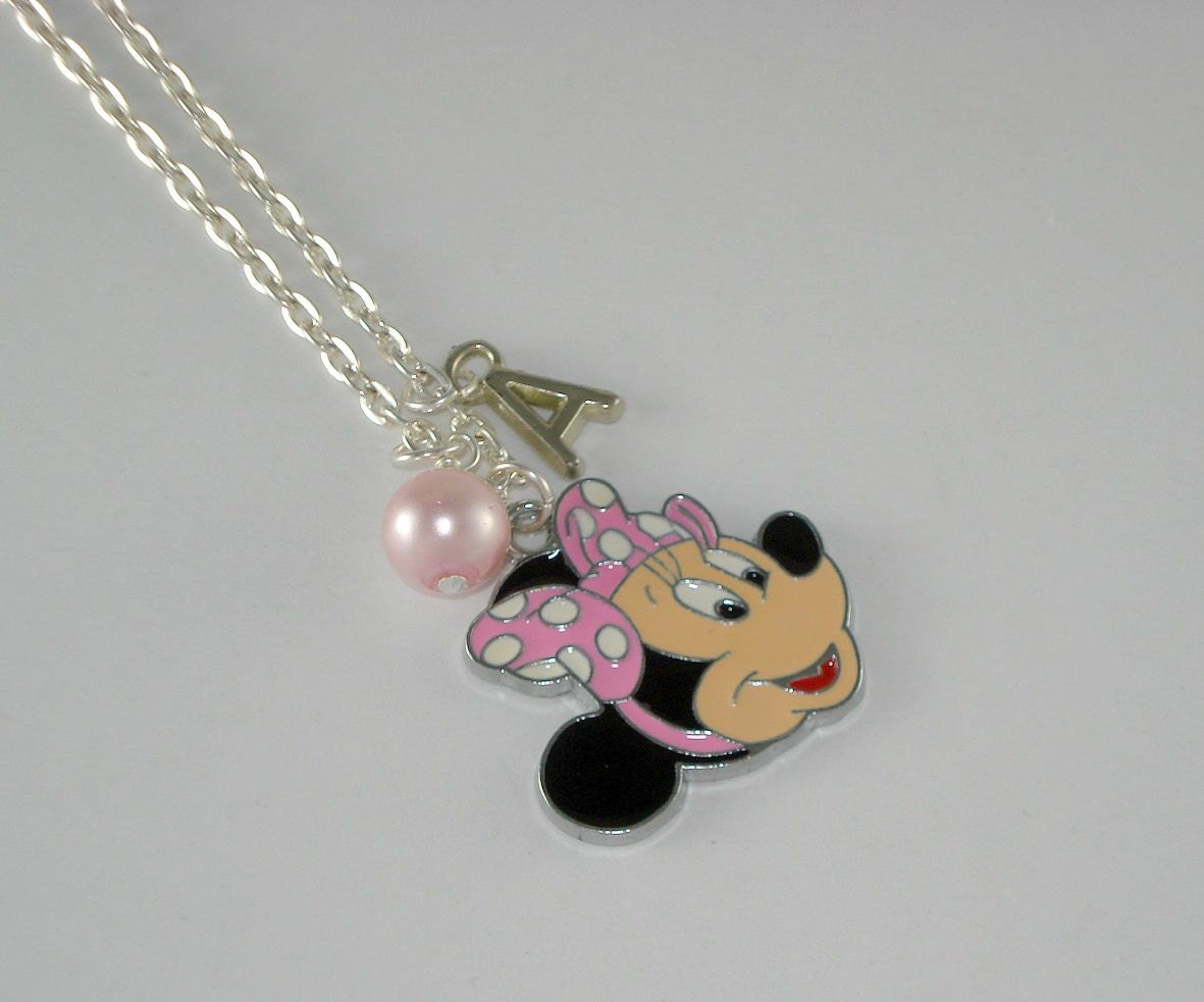 Minnie Mouse personalized childrens necklace by CharmsForChildren