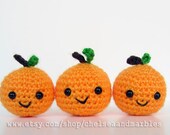 Handmade Amigurumi Crochet Play Food Clementine Gift Set of 3