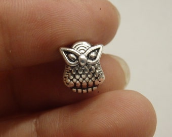 10 owl european bead charm bracelet tibetan silver antique silver wholesale