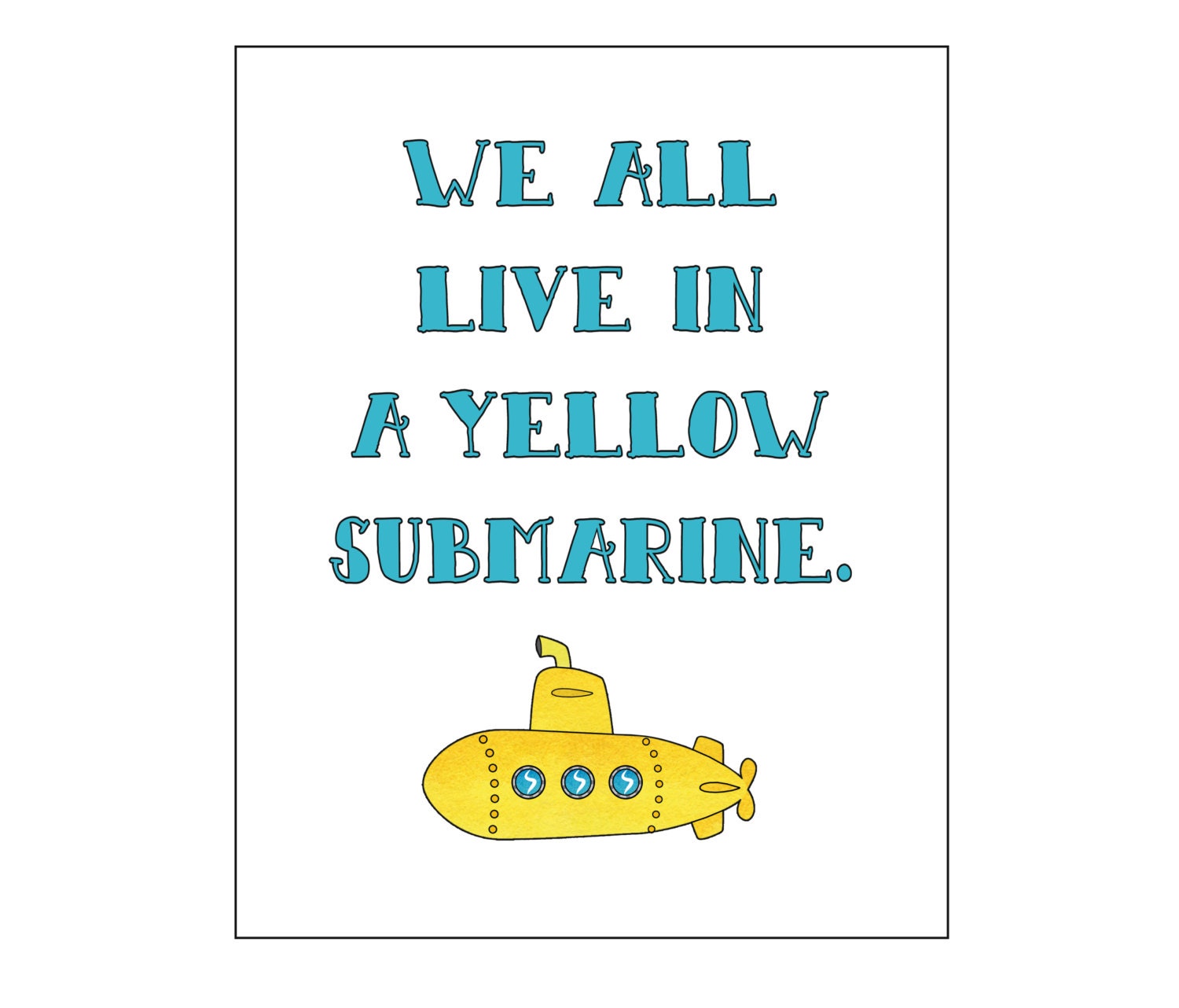 Beatles Baby Etsy Yellow Submarine Printable Art Wall Decor Nursery Baby Room Beatles S