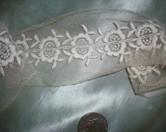 1 yd. of an Antique french cotton lace 2" wide beautiful pattern