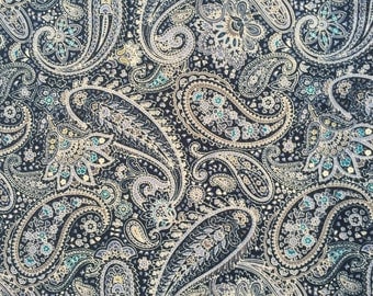 Half yard- Sevenberry Fabric - Blue Paisley Made in Japan