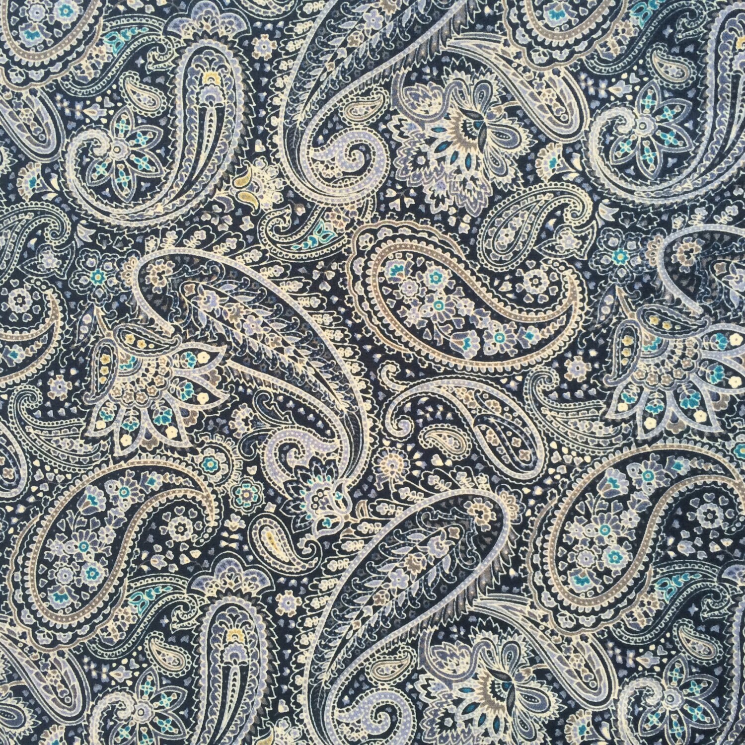 Half yard Sevenberry Fabric Blue Paisley Made in Japan
