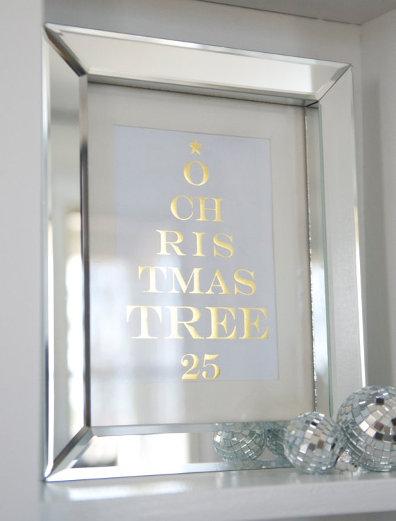 O Chritmas Tree Print framed in 8x10 mirror frame. FREE