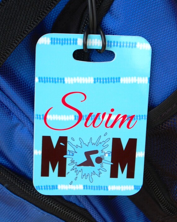 Swim Mom Swim Bag Tag Sport Bag Tag Swim Team Bag Tag