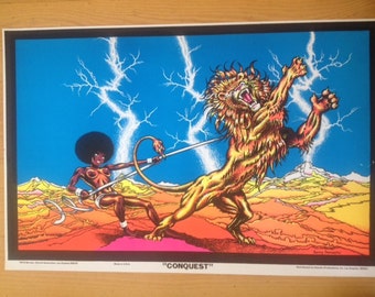 Conquest Black Light poster 1972 Barry Hamson Saladin Prod.