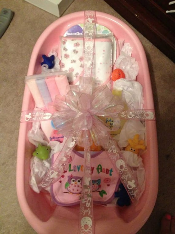 Items similar to Baby Bath Tub Gift Basket on Etsy