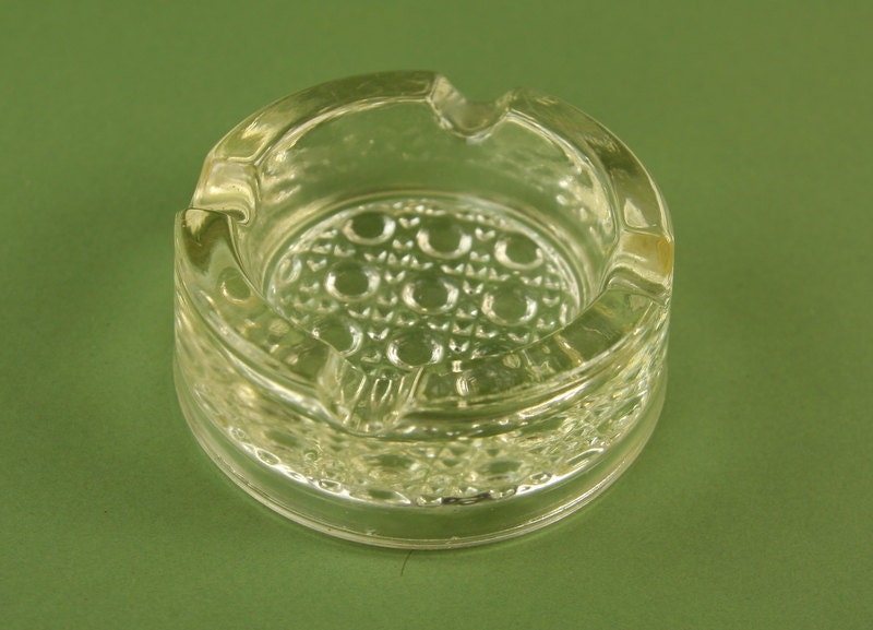 Vintage Glass Ashtray Rare Antique Soviet Era Collectible Item
