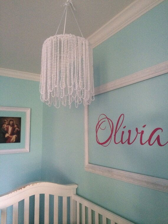Items similar to Beaded chandelier, baby nursery mobile, bedroom decor
