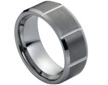 brushed black and diamond wedding ring