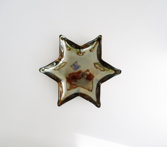 Star Shaped Dish Vintage Star Shaped Glass by TheDustyOldShack