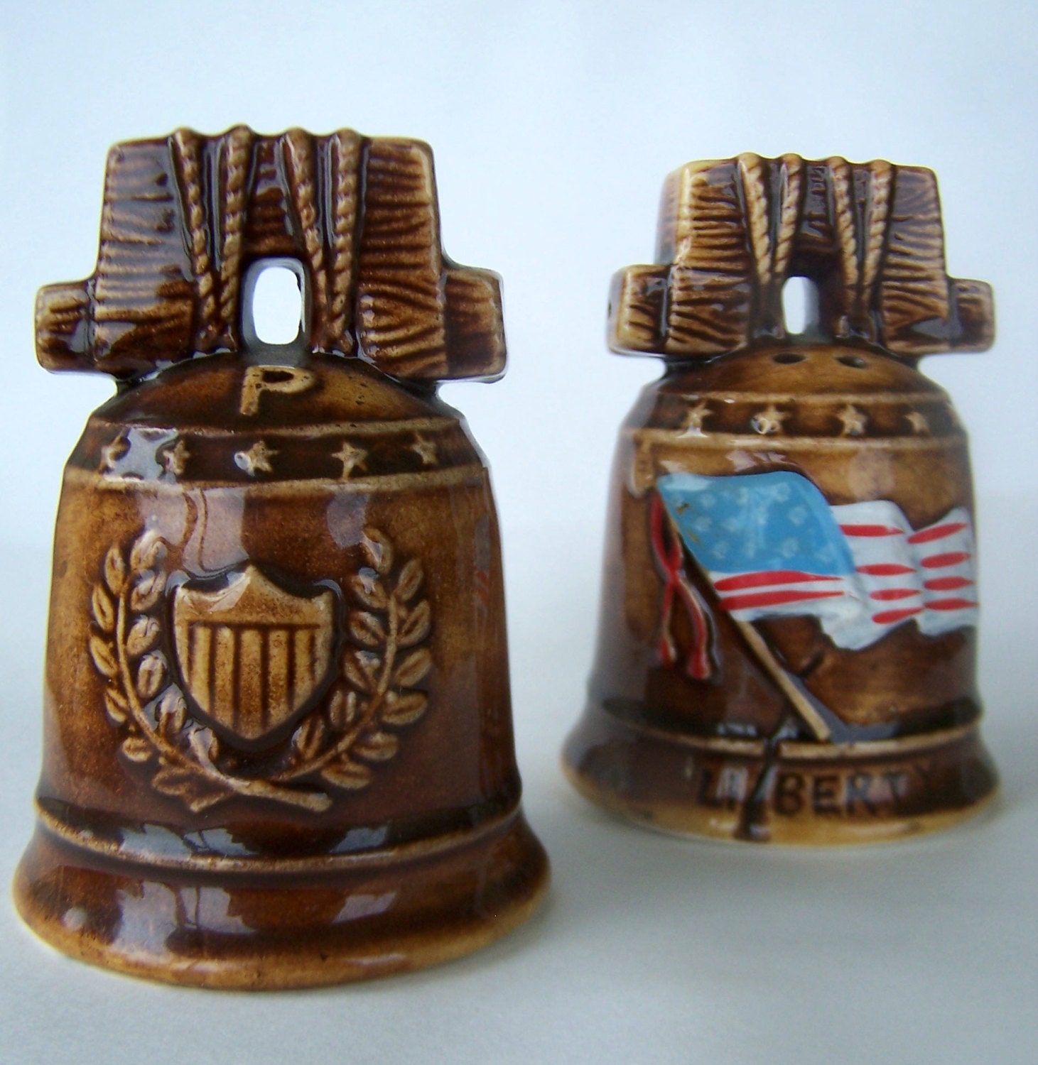 Vintage Salt and Pepper Shaker Liberty Bell by ShakeThatThang