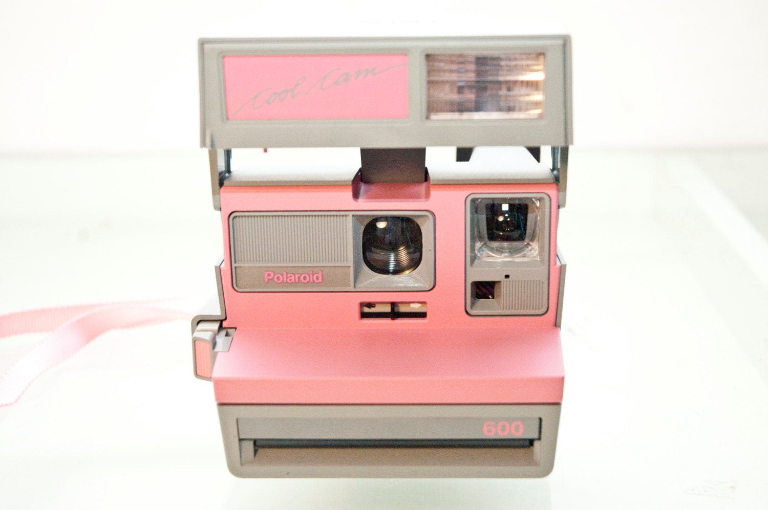 Vintage Pink and Grey Retro 80s Polaroid Cool Cam WITH CASE