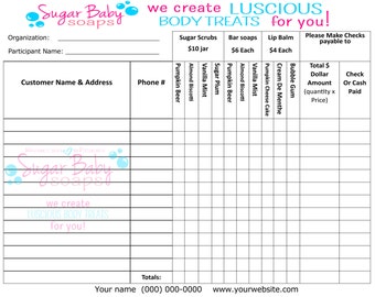 Customized Fundraiser order form--digital file only--customize with your information & company