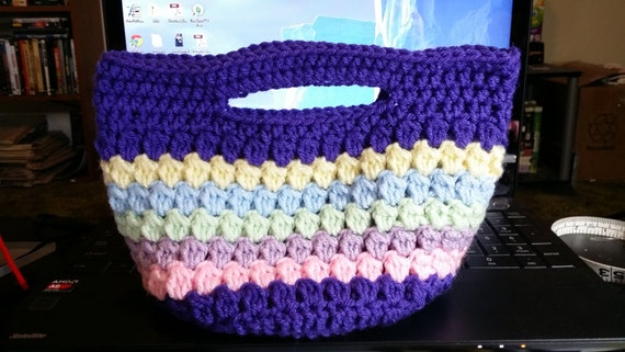 Handmade Crochet Cluster Stitch Bag by WrightWoolWares on Etsy
