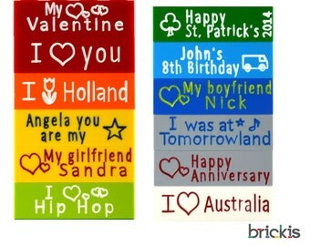 LEGO® engraved brick with different designs personalized