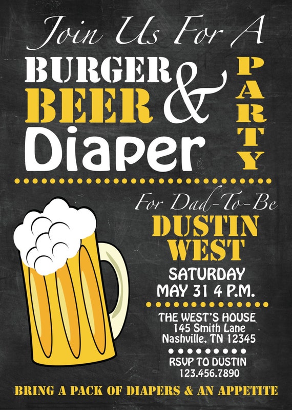 Daddy Diaper Party Invitation Digital File // Printable