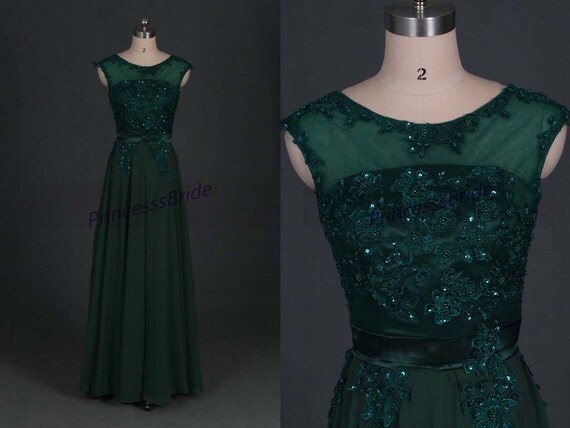 2019 forest  green  chiffon prom  dresses  with by PrincesssBride