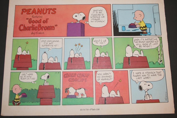 Snoopy Growling Stomach Charlie Brown Comic The Peanuts