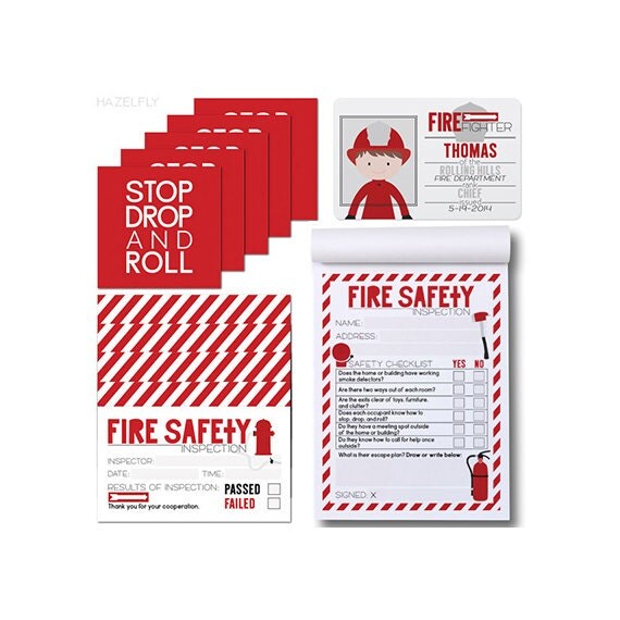 Items similar to Firefighter Activity Kit Personalized ID Card, Fire