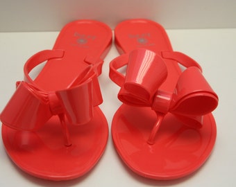 DIZZY CORAL Jelly Shoe Jelly Sandal Flat Thong Flip Flop Sizes 6-10 ...