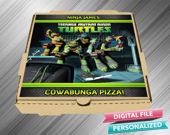 Teenage Mutant Ninja Turtles Pizza Box Label