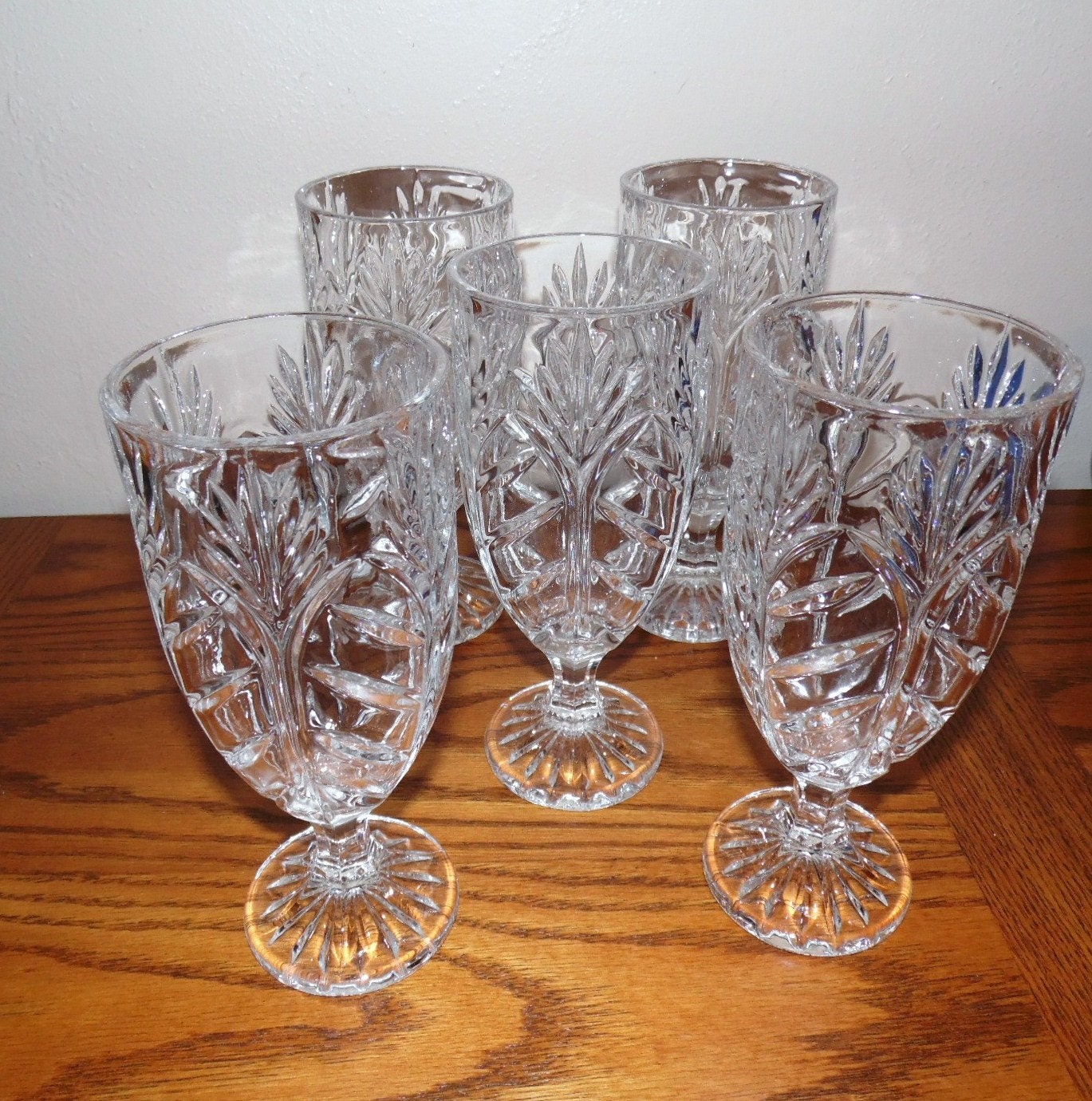 Crystal Cut Vintage Glassware 5 Piece Tableware Dinnerware