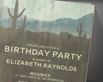 Cactus Birthday Party invites