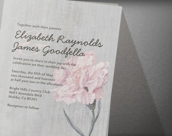Carnations Wedding invites
